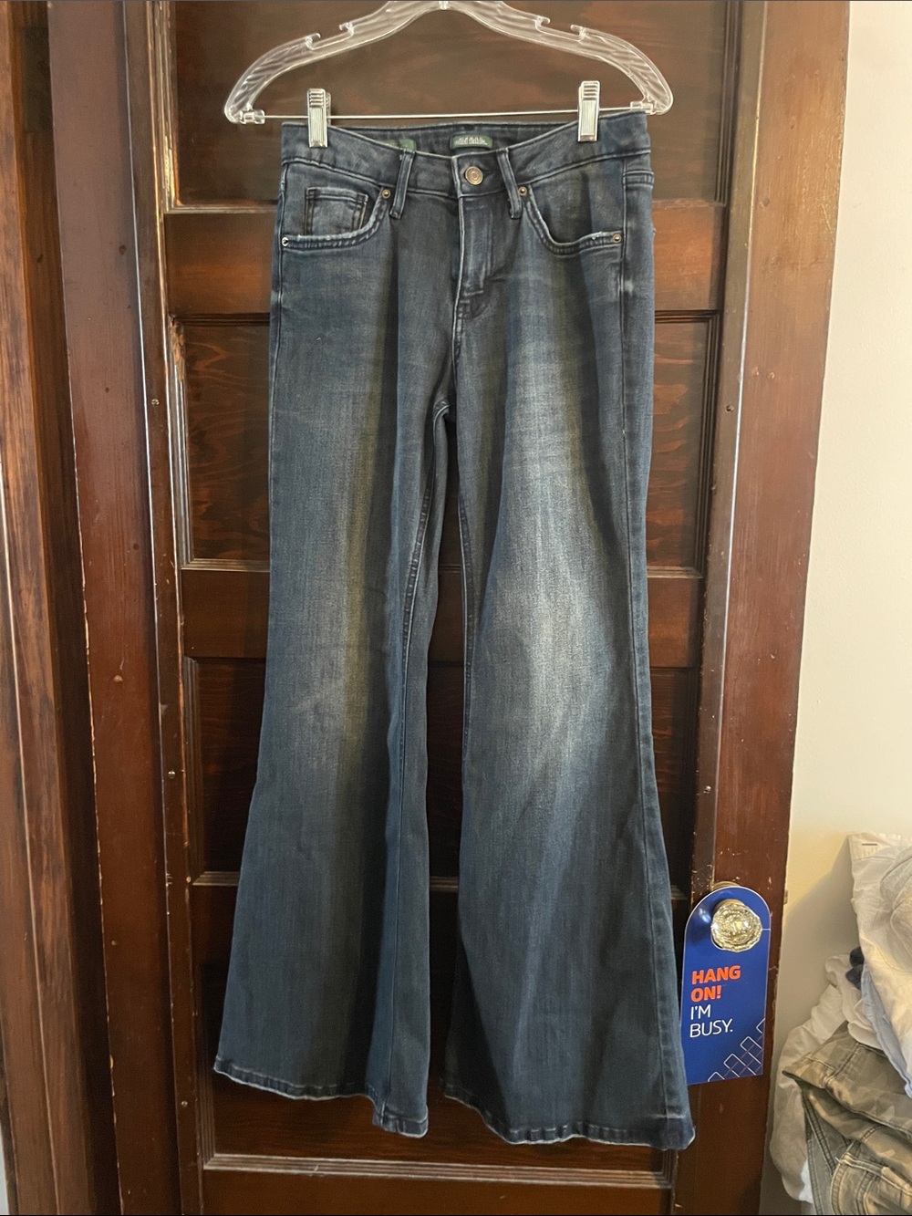 wild fable Dark Blue Mid-Rise Flare Jeans